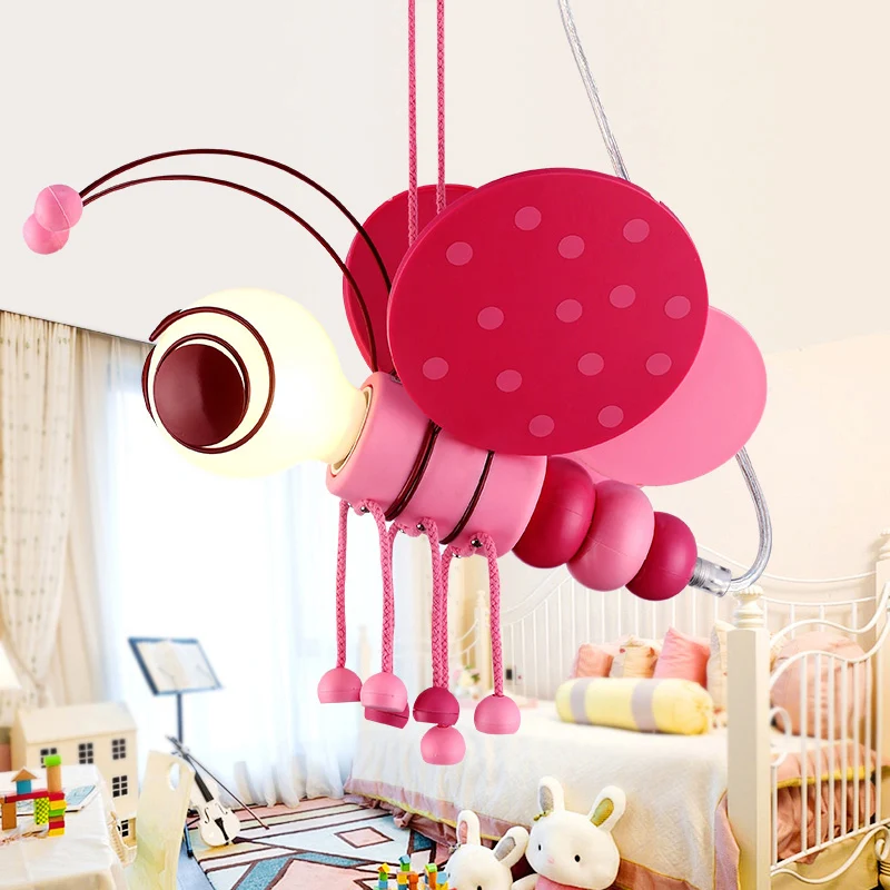 Éclairage à suspension en forme d'abeille de style enfant Plafonnier suspendu métallique à 1 lumière pour chambre d'enfant...