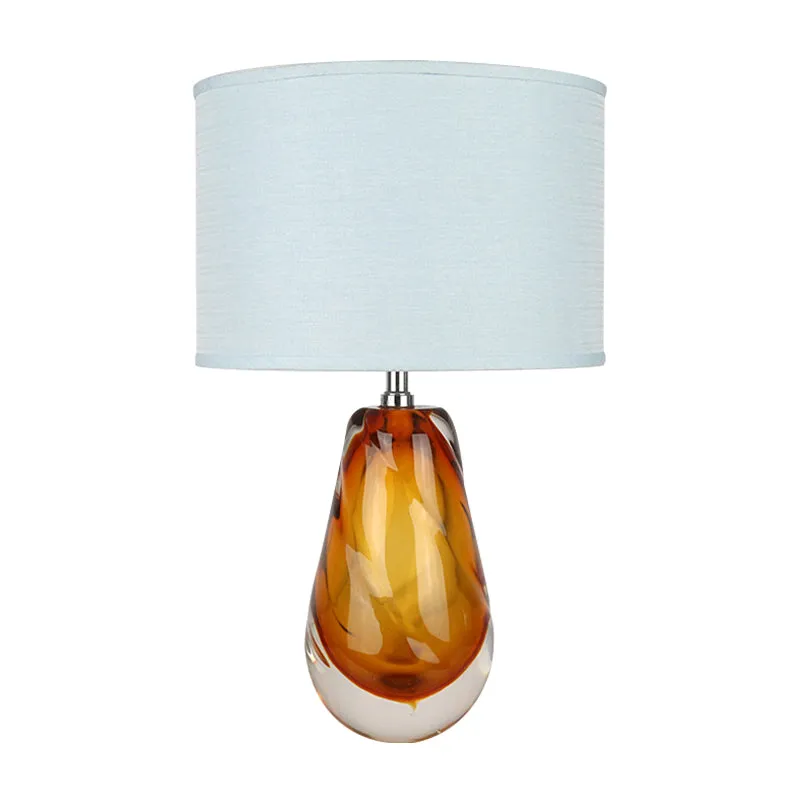 Éclairage de table de chevet à tambour blanc, veilleuse contemporaine en cristal K9 à 1 lumière pour chambre à coucher Cle...
