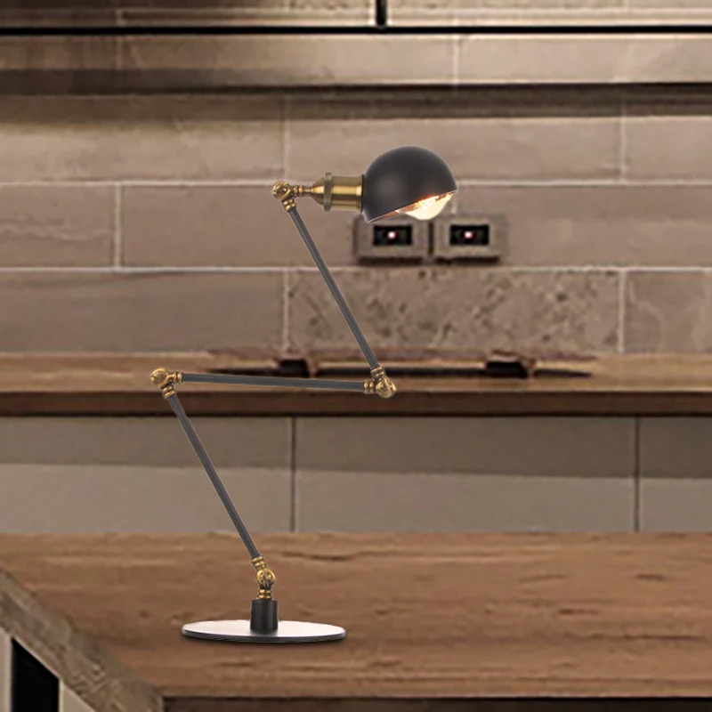 Éclairage de table en forme de dôme noir/laiton, lampe de table métallique de Style industriel de 4 "/8.5" de large à 1 am...