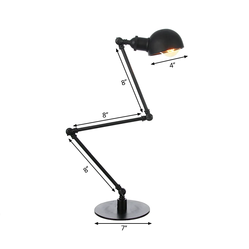 Éclairage de table en forme de dôme noir/laiton, lampe de table métallique de Style industriel de 4 "/8.5" de large à 1 am...