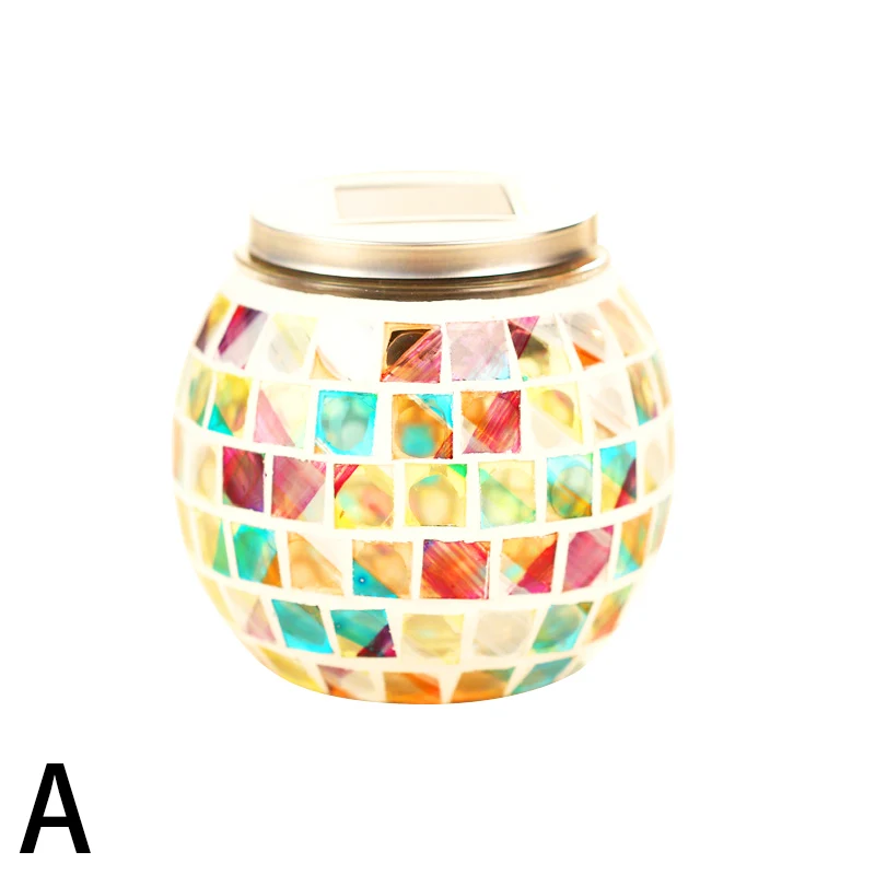 Éclairage de Table Globe en mosaïque, abat-jour en verre teinté, luminaire solaire décoratif pour chevet Clearhalo