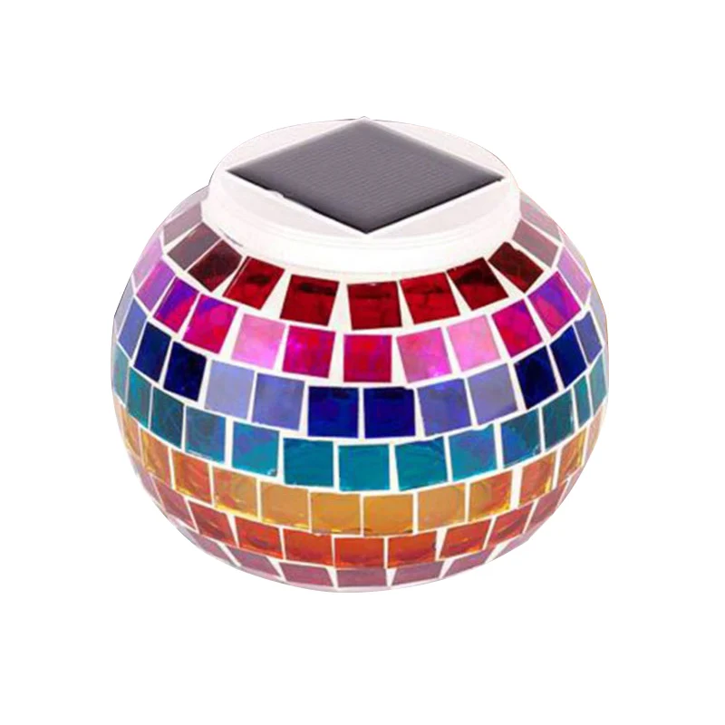 Éclairage de Table Globe en mosaïque, abat-jour en verre teinté, luminaire solaire décoratif pour chevet Clearhalo