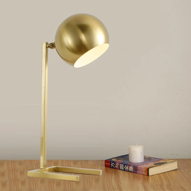 Éclairage de tâche sphérique Moderniste en métal 1 ampoule Lampe de lecture en or pour étude Clearhalo