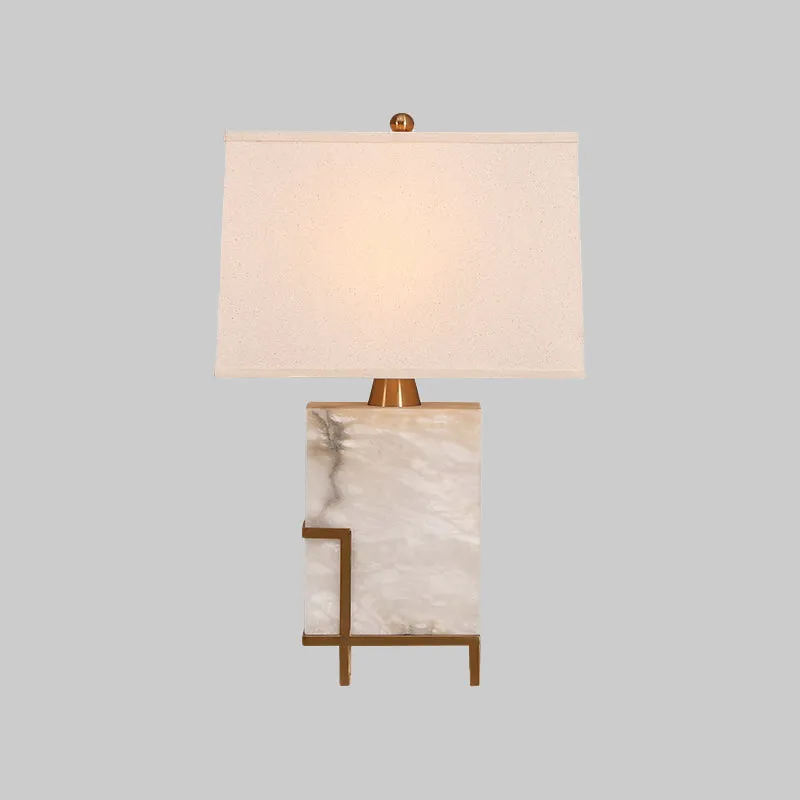 Éclairage de travail à 1 ampoule Modernism, lampe de lecture conique blanche avec abat-jour en tissu Clearhalo