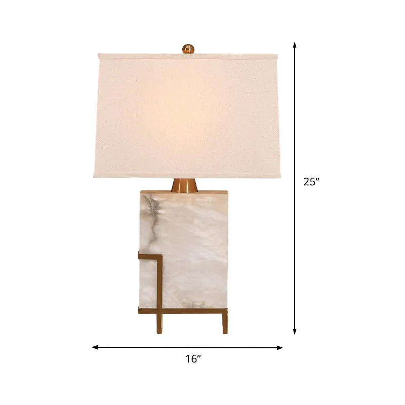 Éclairage de travail à 1 ampoule Modernism, lampe de lecture conique blanche avec abat-jour en tissu Clearhalo