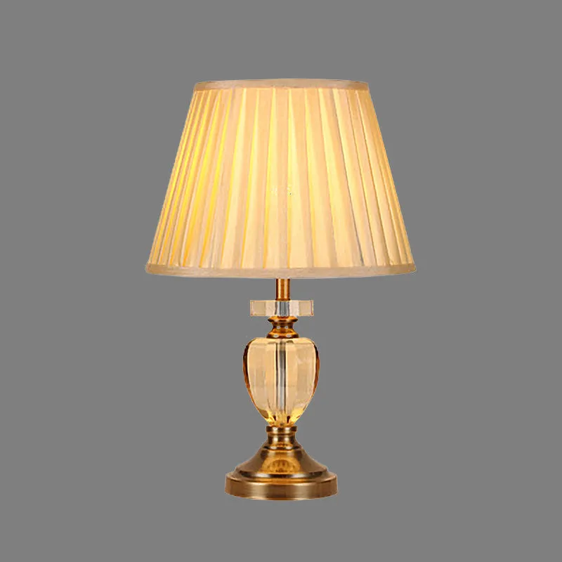 Éclairage de travail en forme d'urne, petite lampe de bureau en cristal taillé à la main, 1 ampoule, modernisme, doré Clea...