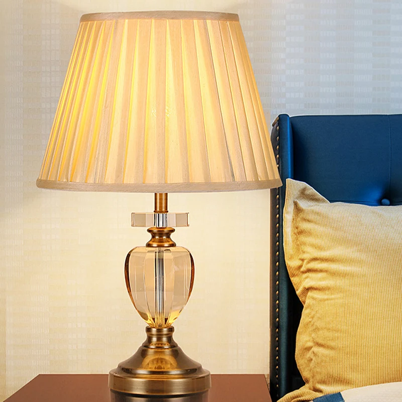 Éclairage de travail en forme d'urne, petite lampe de bureau en cristal taillé à la main, 1 ampoule, modernisme, doré Clea...
