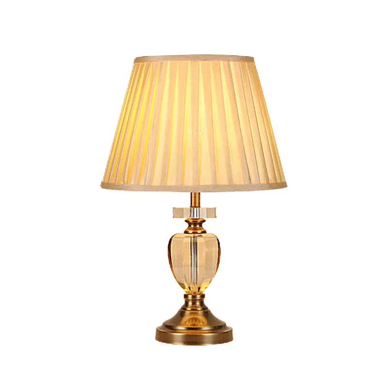 Éclairage de travail en forme d'urne, petite lampe de bureau en cristal taillé à la main, 1 ampoule, modernisme, doré Clea...