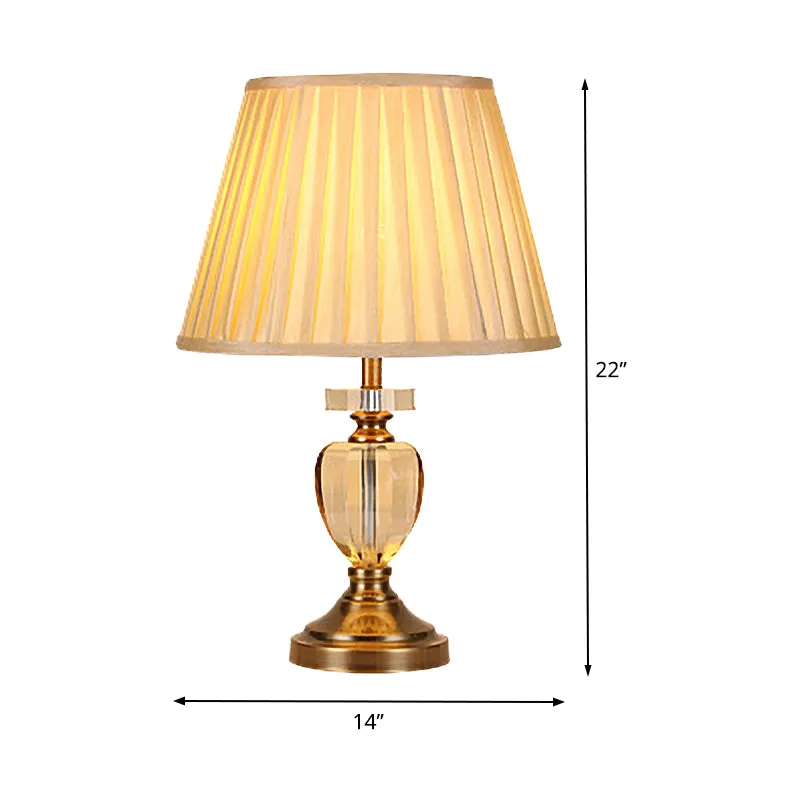 Éclairage de travail en forme d'urne, petite lampe de bureau en cristal taillé à la main, 1 ampoule, modernisme, doré Clea...