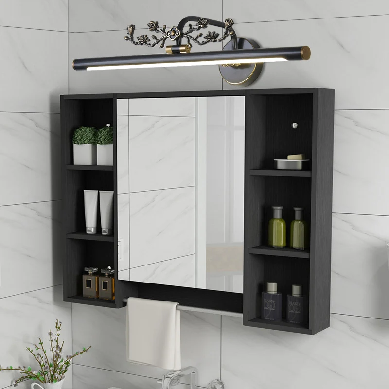 Éclairage de vanité allongé traditionnel 14"/18"/23" W LED applique en métal pour salle de bain en noir/laiton antique Cle...