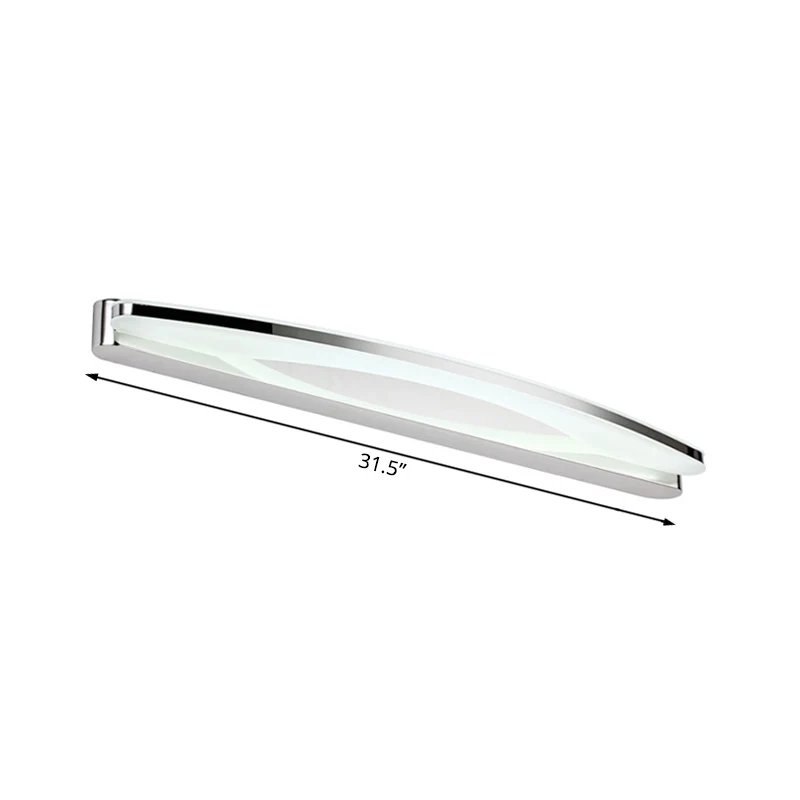 Éclairage de vanité en métal mince modernisme avec abat-jour ovale, applique murale LED de 15 "/ 21" de diamètre en chrome...