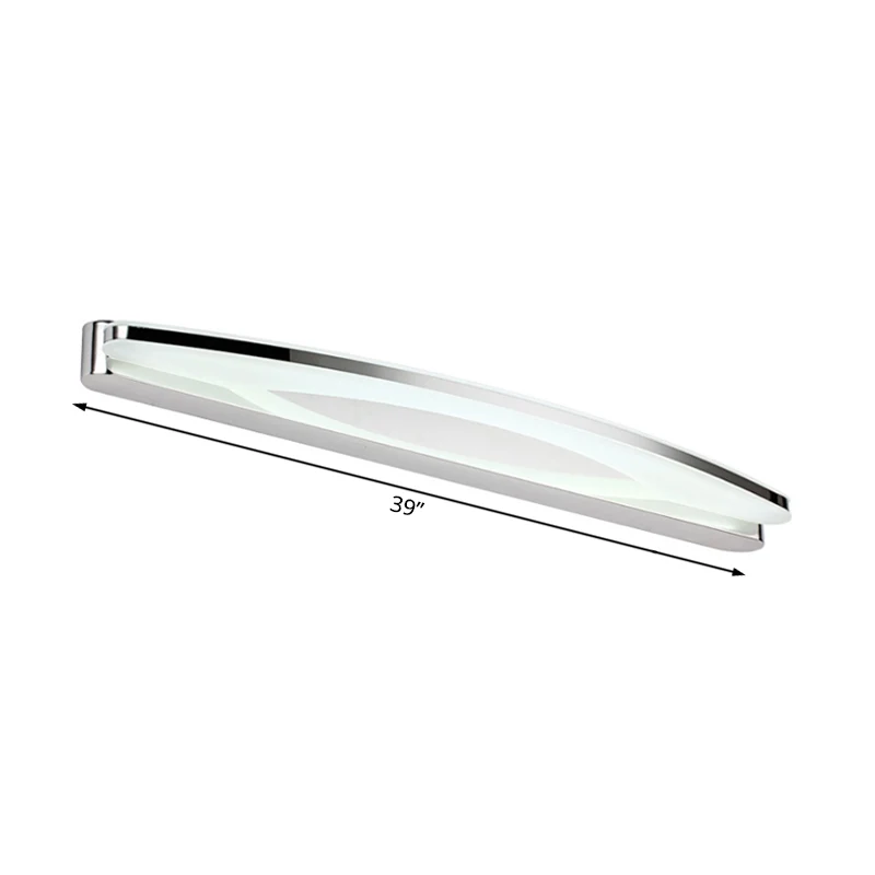 Éclairage de vanité en métal mince modernisme avec abat-jour ovale, applique murale LED de 15 "/ 21" de diamètre en chrome...