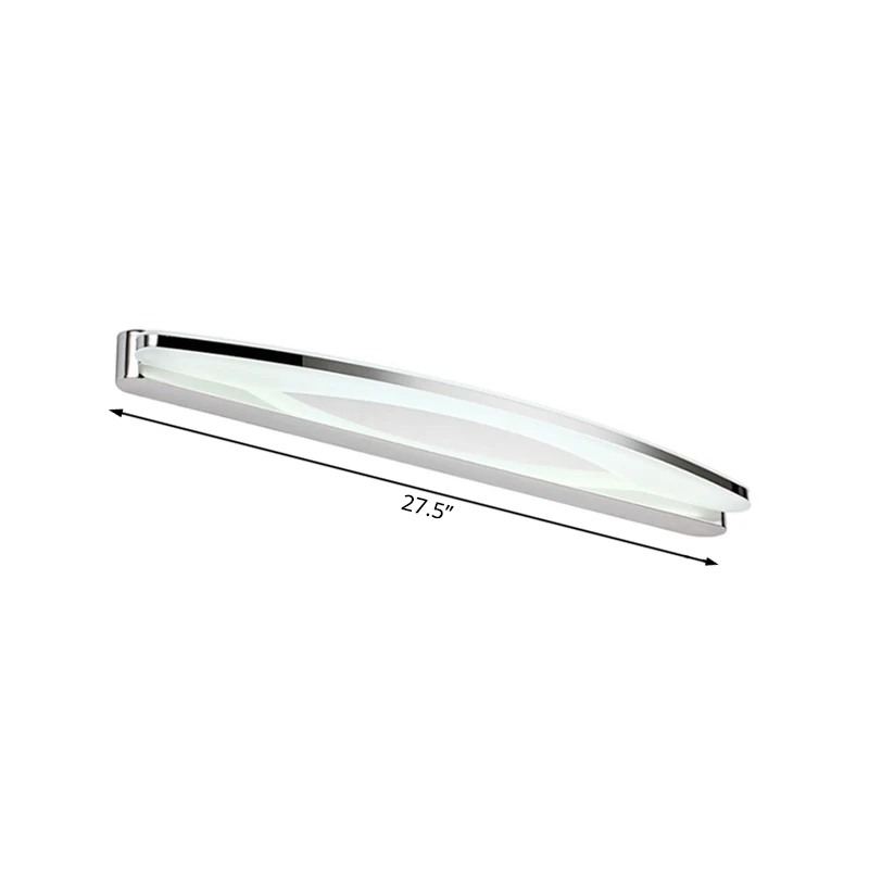 Éclairage de vanité en métal mince modernisme avec abat-jour ovale, applique murale LED de 15 "/ 21" de diamètre en chrome...