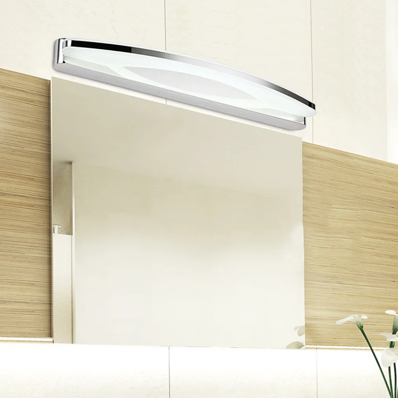 Éclairage de vanité en métal mince modernisme avec abat-jour ovale, applique murale LED de 15 "/ 21" de diamètre en chrome...