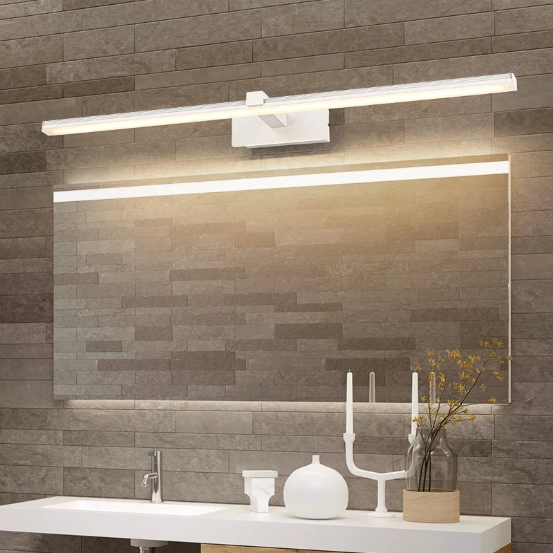 Éclairage de vanité de salle de bains en forme de bâton, luminaire mural LED minimaliste en acrylique Clearhalo