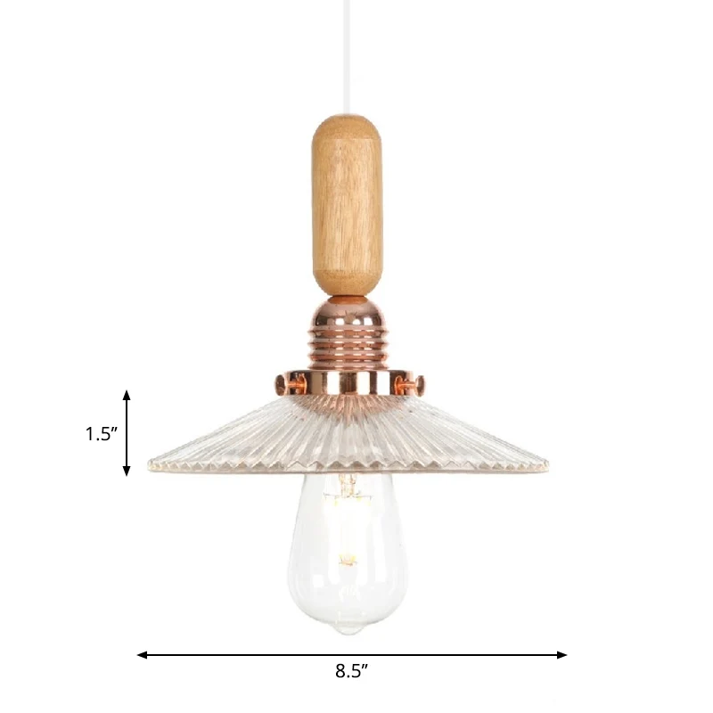 Clair/blanc cône/dôme/soucoupe luminaire suspendu verre industriel 1 lumière plafond intérieur suspension Clearhalo