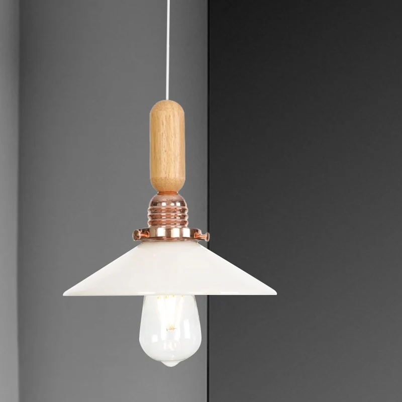 Clair/blanc cône/dôme/soucoupe luminaire suspendu verre industriel 1 lumière plafond intérieur suspension Clearhalo