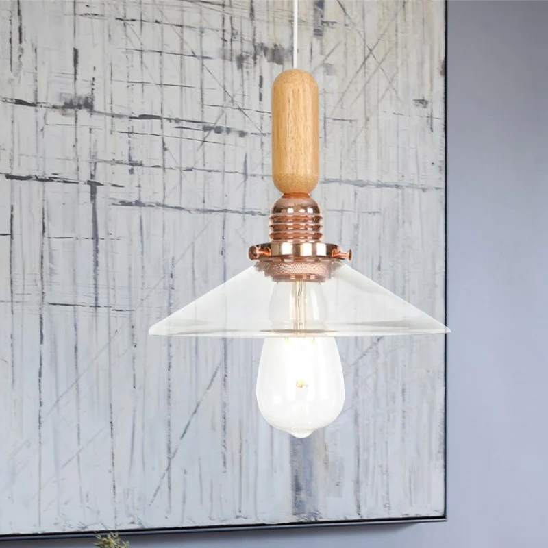 Clair/blanc cône/dôme/soucoupe luminaire suspendu verre industriel 1 lumière plafond intérieur suspension Clearhalo