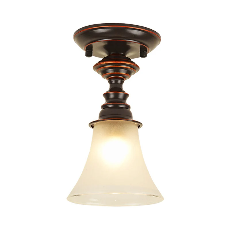 Cloche Plafonnier Traditionnel En Verre Dépoli Blanc 1 Lumière Plafonnier De Salon Clearhalo