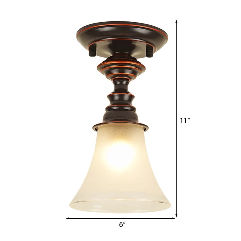 Cloche Plafonnier Traditionnel En Verre Dépoli Blanc 1 Lumière Plafonnier De Salon Clearhalo