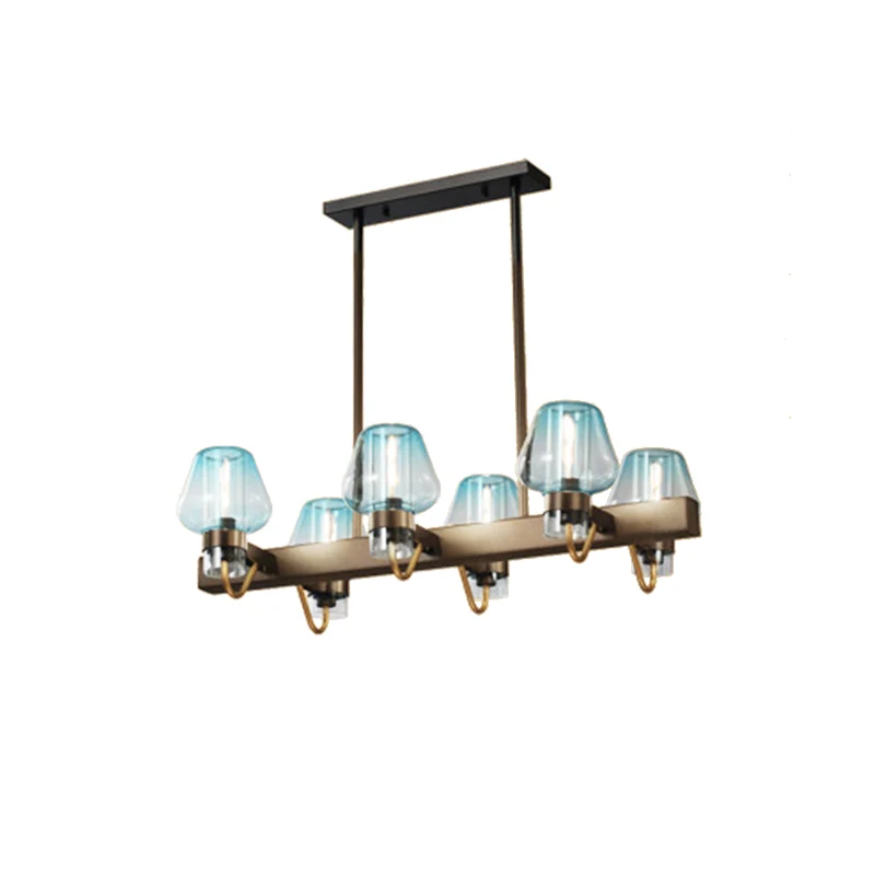Cone Island Lighting Lampe à suspension moderniste en verre transparent/ambre/fumé 6/8 lumières noir/laiton avec design li...