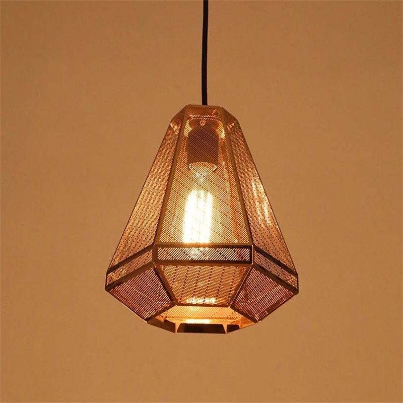 Countryside Diamond – plafonnier suspendu en métal doré à 1 tête, 9/10/12 pouces, pour salon Clearhalo