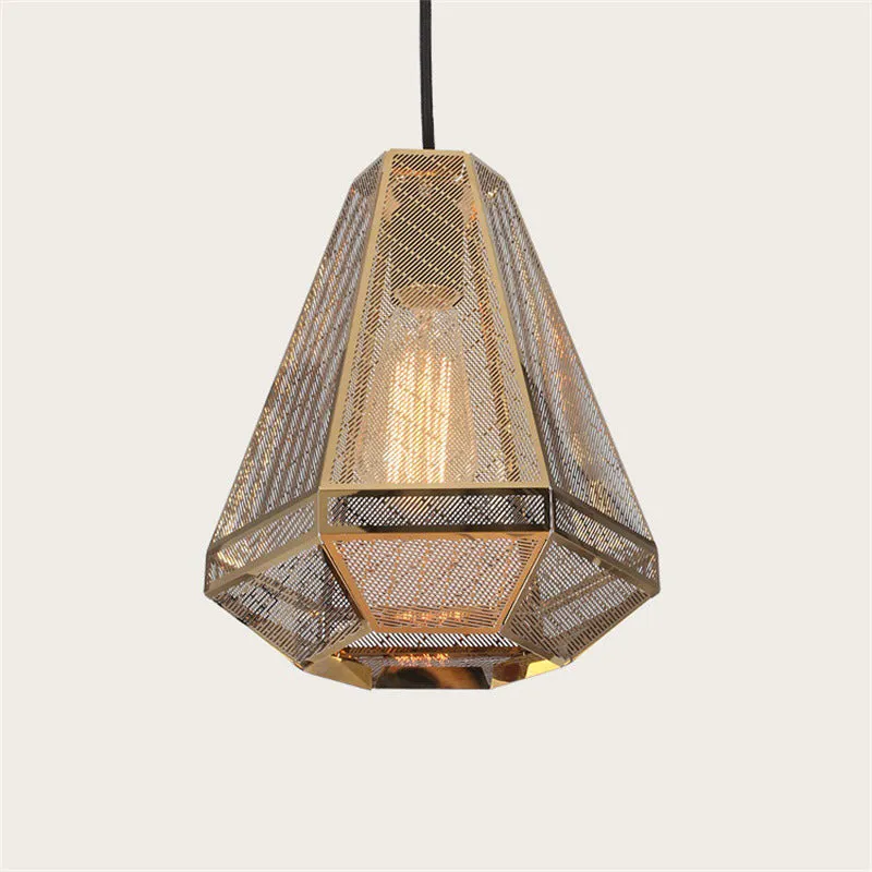 Countryside Diamond – plafonnier suspendu en métal doré à 1 tête, 9/10/12 pouces, pour salon Clearhalo