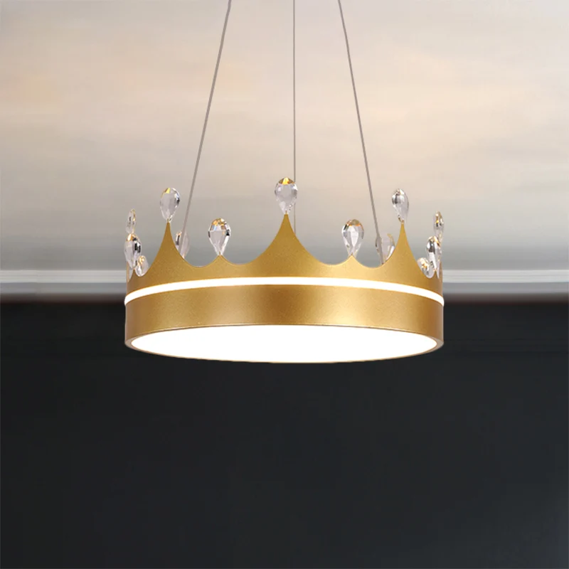 Couronne lustre lumière modernisme métal rose/bleu/or LED luminaire suspendu avec cristal déco Clearhalo