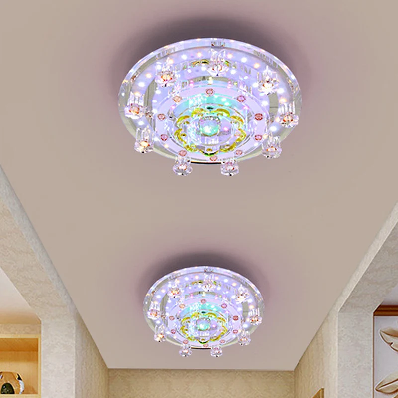 Crystal Floweret Petite lampe encastrée contemporaine pour entrée LED, plafonnier jaune Clearhalo