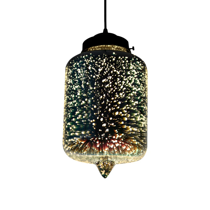Cylindre/ovale/cône pendentif éclairage moderne 3-D verre coloré 1 lumière Chrome LED plafonnier suspendu Clearhalo