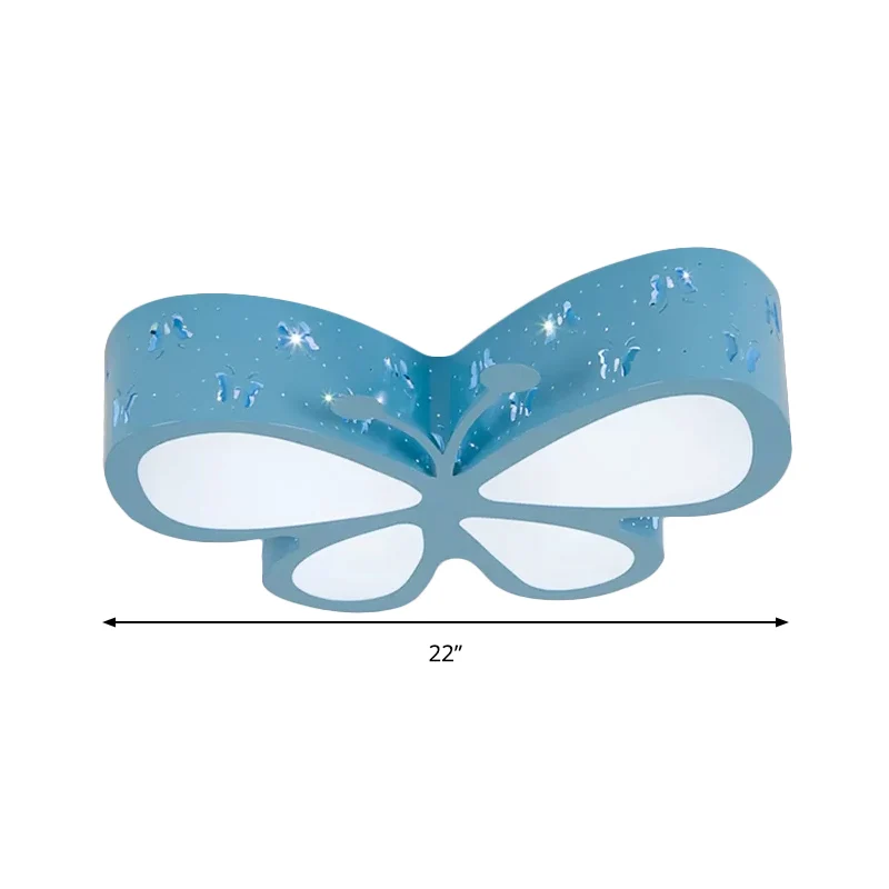 Dessin animé creux papillon encastré lumière acrylique LED plafonnier pour chambre de filles Clearhalo