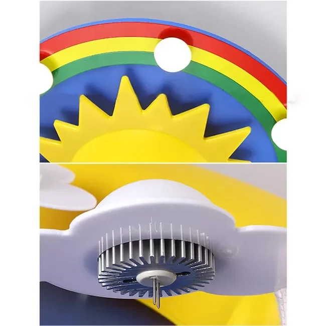 Dessin animé souriant soleil plafonnier bois plafonnier en jaune pour salle de jeux Clearhalo