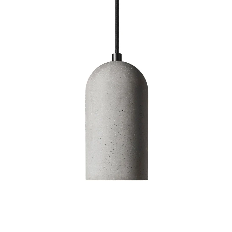 Dôme allongé ciment vers le bas éclairage usine 1 ampoule salon pendentif plafonnier en gris Clearhalo