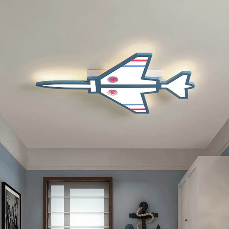 Finition blanche/bleue en forme d'avion, éclairage encastré en forme d'avion, luminaire LED en acrylique pour chambre d'en...