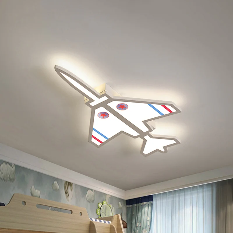 Finition blanche/bleue en forme d'avion, éclairage encastré en forme d'avion, luminaire LED en acrylique pour chambre d'en...
