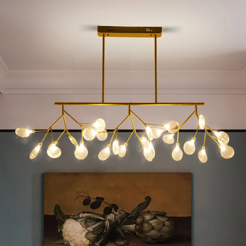 Firefly LED Island Light Lampe de plafond suspendue linéaire en acrylique postmoderne pour salle à manger Clearhalo