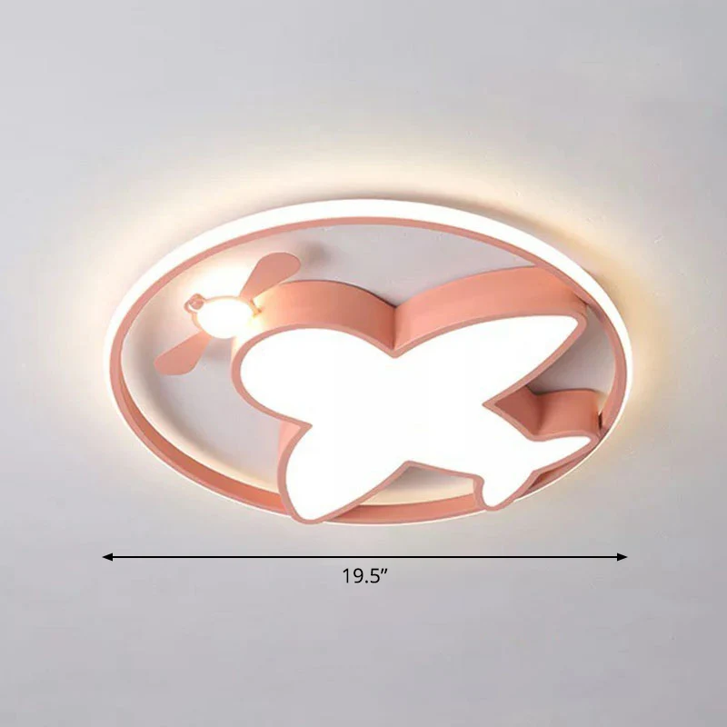 Forme d'avion encastré éclairage enfants Style acrylique chambre LED encastré luminaire Clearhalo