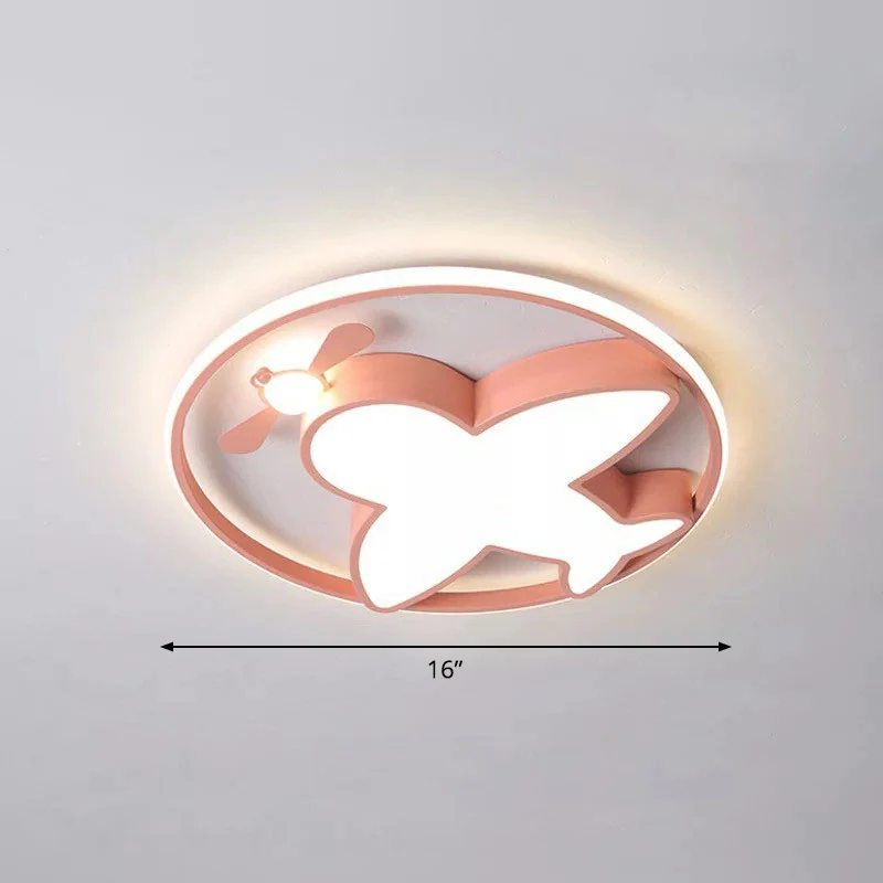 Forme d'avion encastré éclairage enfants Style acrylique chambre LED encastré luminaire Clearhalo