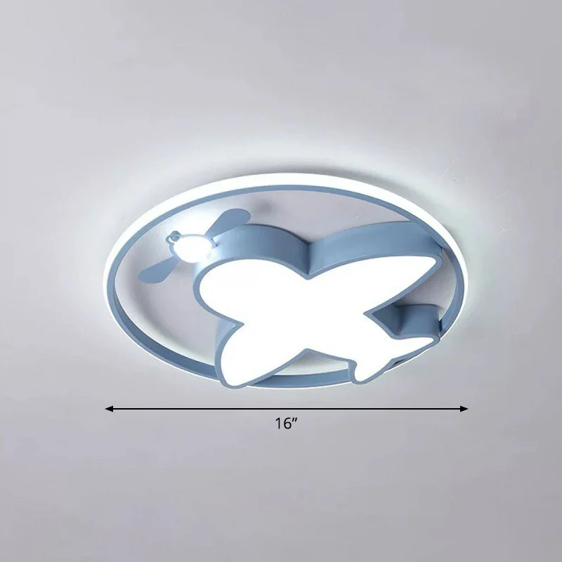Forme d'avion encastré éclairage enfants Style acrylique chambre LED encastré luminaire Clearhalo