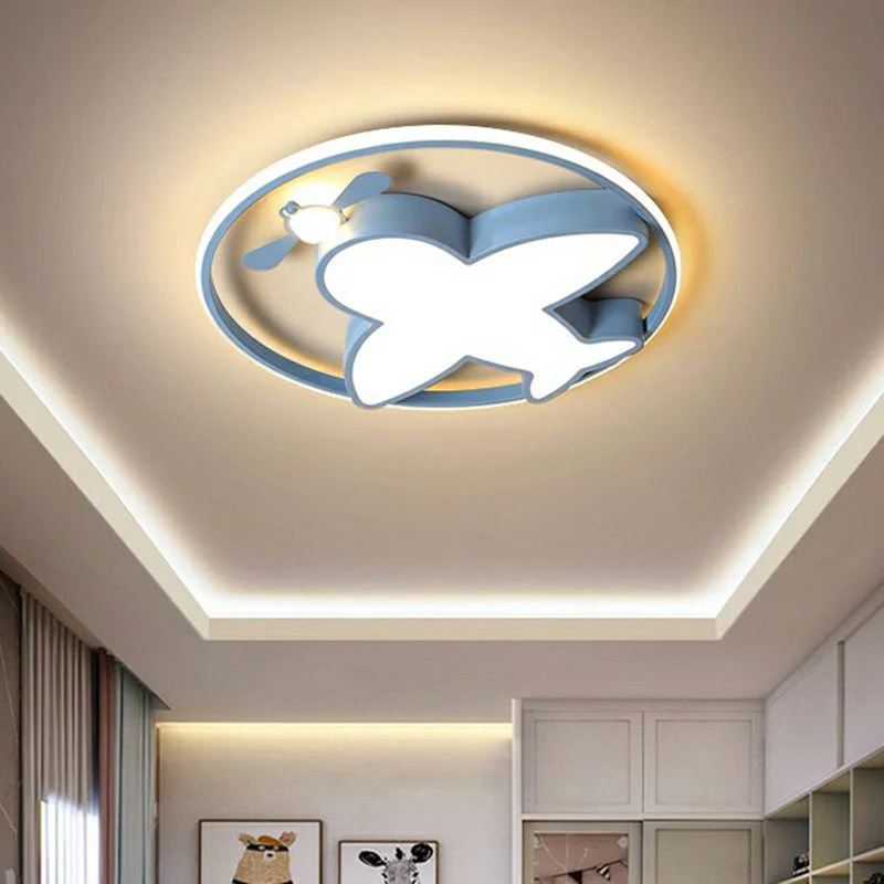 Forme d'avion encastré éclairage enfants Style acrylique chambre LED encastré luminaire Clearhalo