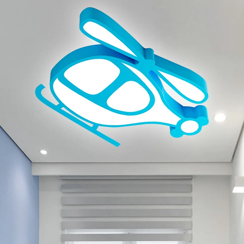 Hélicoptère enfant chambre plafonnier dessin animé acrylique encastré plafonnier Clearhalo