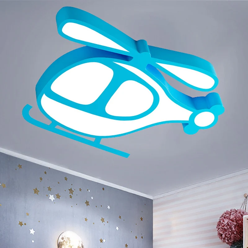 Hélicoptère enfant chambre plafonnier dessin animé acrylique encastré plafonnier Clearhalo