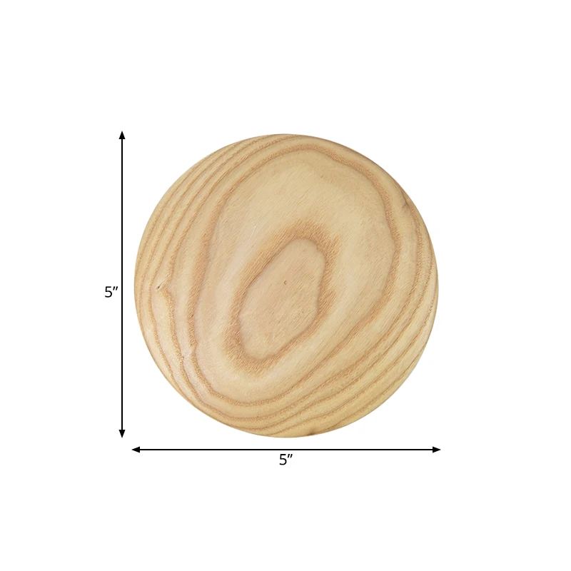 Idées d'éclairage mural en forme de cercle en bois, minimalisme, largeur de 5 "/ 7", LED, Surface Beige, applique murale p...