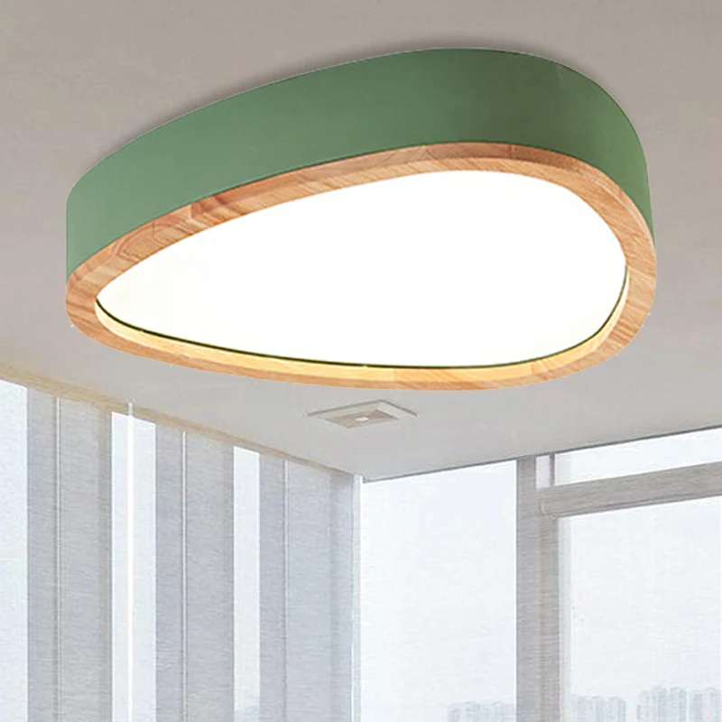 Joli plafonnier LED en bois et acrylique en forme de larme pour chambre de garçon Clearhalo