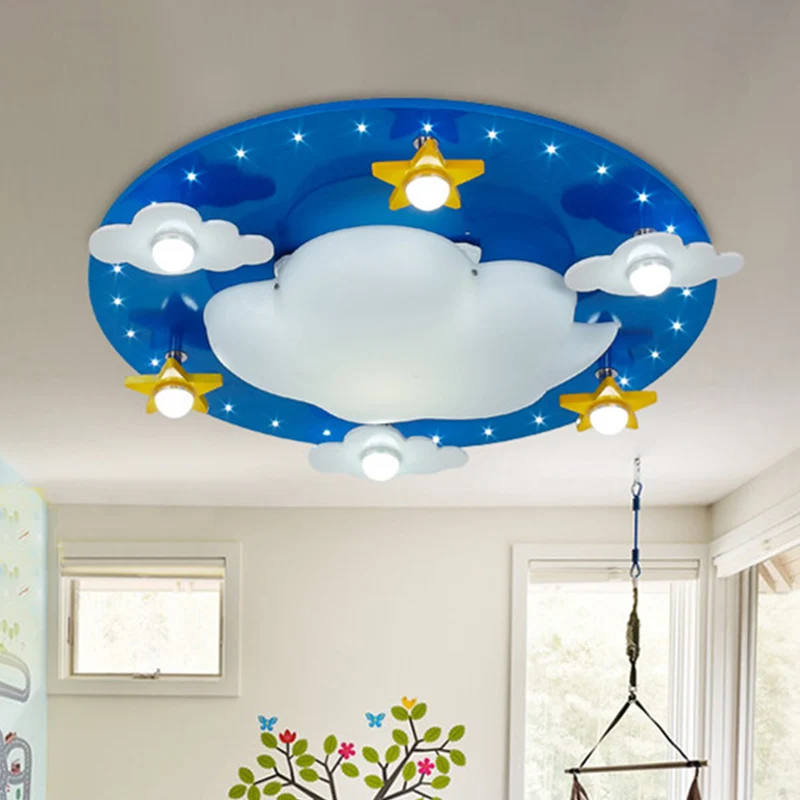 Kid Cloud Plafonnier LED Acrylique Plafonnier pour Chambre d'enfant en Bleu pour Chambre à Coucher Clearhalo