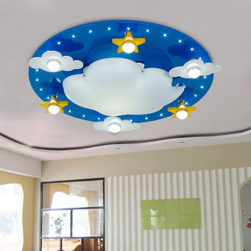 Kid Cloud Plafonnier LED Acrylique Plafonnier pour Chambre d'enfant en Bleu pour Chambre à Coucher Clearhalo