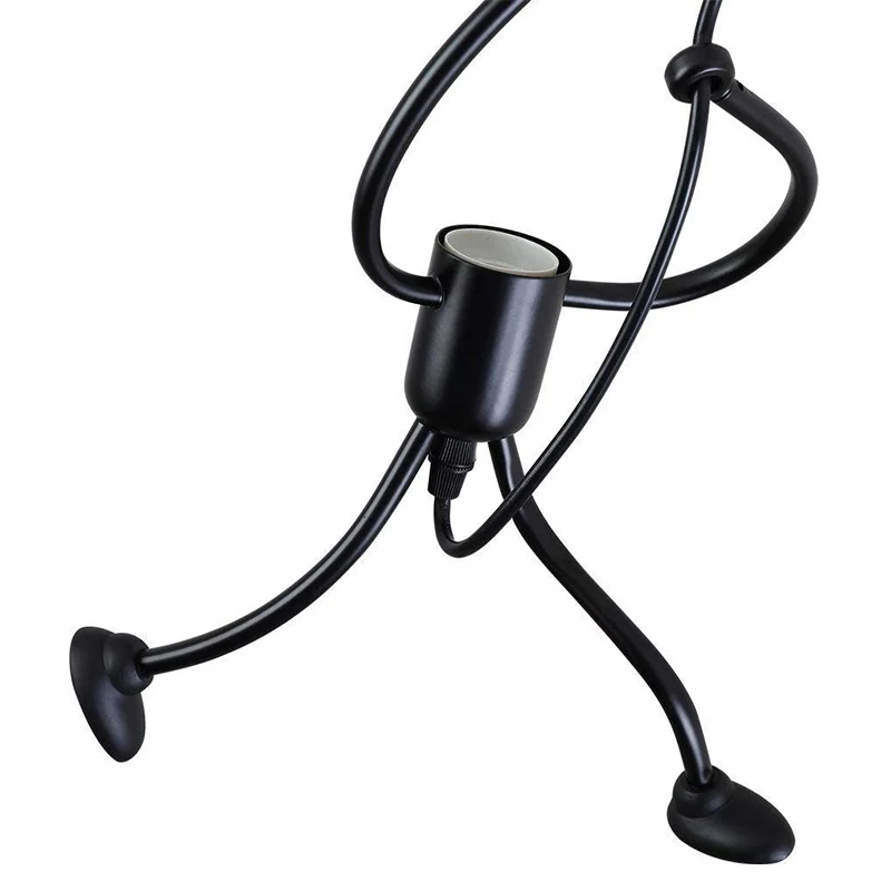 Kit de lampe suspendue petit Stickman noir, plafonnier artistique à 1 lumière en métal Clearhalo