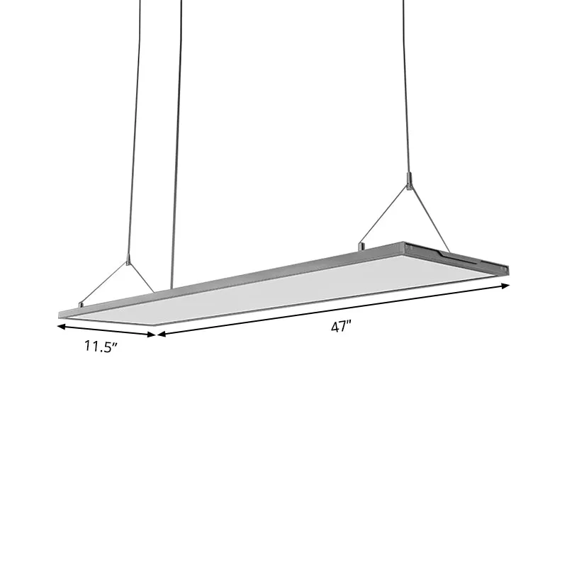 Kit de plafonnier LED en acrylique, pendentif Ultra mince, moderne, argent/noir, pour bureau Clearhalo