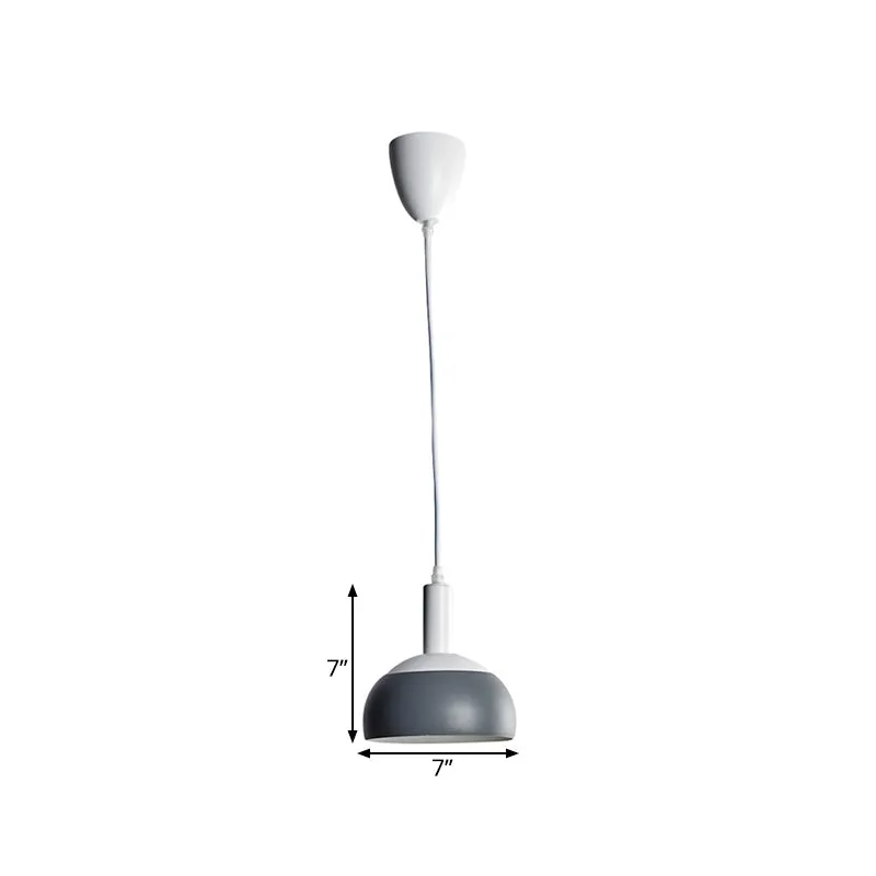 Kit de suspension dôme nordique moderne en fer, 1 tête, Suspension rotative pour salon, gris Clearhalo