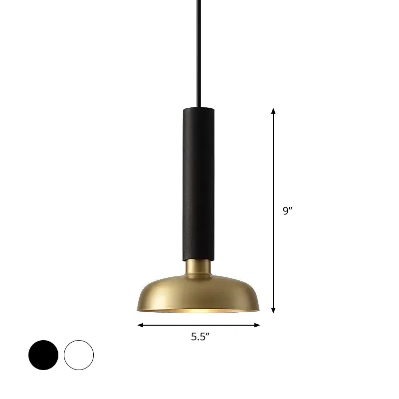 Kit de suspension en métal Barn Kit de lampe suspendue minimaliste 1 lumière blanc/noir pour chevet Clearhalo